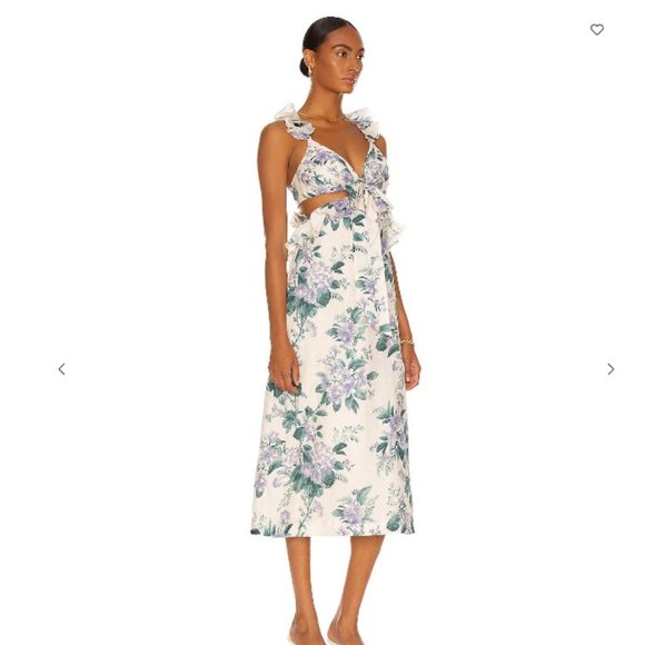 Zimmermann Cassia Ruffle Midi Dress - Picture 2 of 5